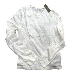 J.crew Tissue‎ crepe long-sleeve T-shirt Ivory money classic sz L
